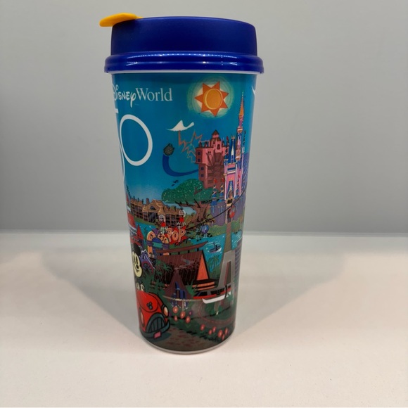 Disney World 50th Anniversary Refillable Mug Mickey Minnie Resort Cup Excellent - Picture 2 of 8